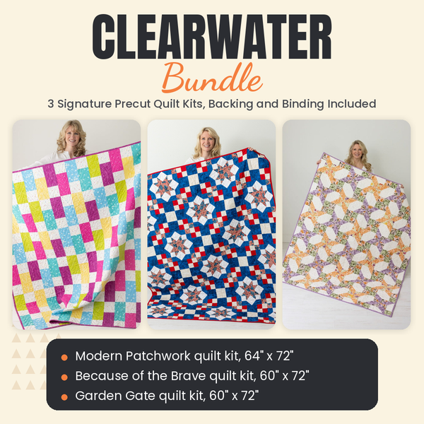 Clearwater Bundle - Modern Patchwork, Because of the Brave and Garden Gate quilts - photo 1 of 19 - The Fabric Hut