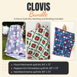 Clovis Bundle - Floral Patchwork, Peppermint Poinsettias and Heartland Home quilts - photo 1 of 18 - The Fabric Hut