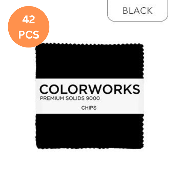 Charm-pack 42pcs - 5" Square Precuts - Black - Colorworks Collection by Northcott