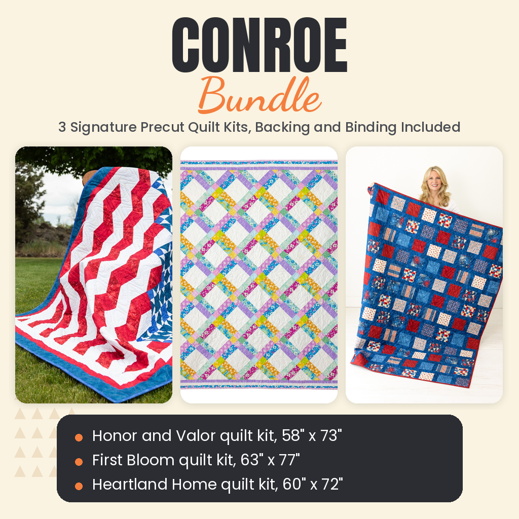 Conroe Bundle - Honor and Valor, First Bloom and Heartland Home quilts - photo 1 of 18 - The Fabric Hut