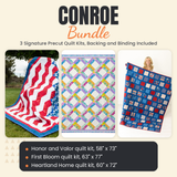 Conroe Bundle - Honor and Valor, First Bloom and Heartland Home quilts - photo 1 of 18 - The Fabric Hut
