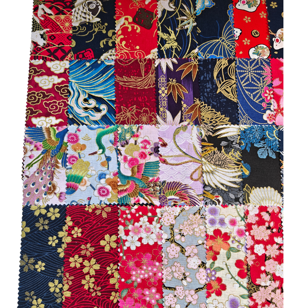 Crimson Garden charm pack with 240 precut 5 inch cotton squares across six packs
