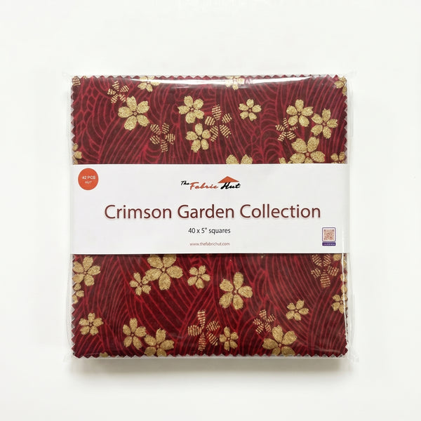 Charm-pack 40pcs - 5" Square Precuts - Crimson Garden Collection