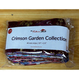 Crimson Garden 2.5 x 10 inch cotton mini strips, 240 precut quilting strips across six packs