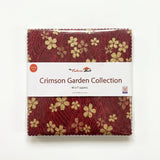 Crimson Garden pack of 40 precut 5 inch charm squares from The Fabric Hut