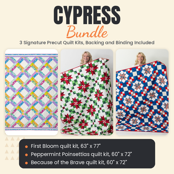 Cypress Bundle - First Bloom, Peppermint Poinsettias and Because of the Brave quilts - photo 1 of 19 - The Fabric Hut