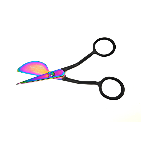 The Fabric Hut 6" Duckbill Appliqué Titanium-Coated Scissors - Double Curved Handles