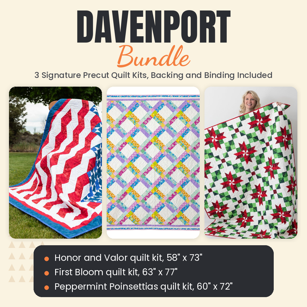 Davenport Bundle - Honor and Valor, First Bloom and Peppermint Poinsettias quilts - photo 1 of 19 - The Fabric Hut
