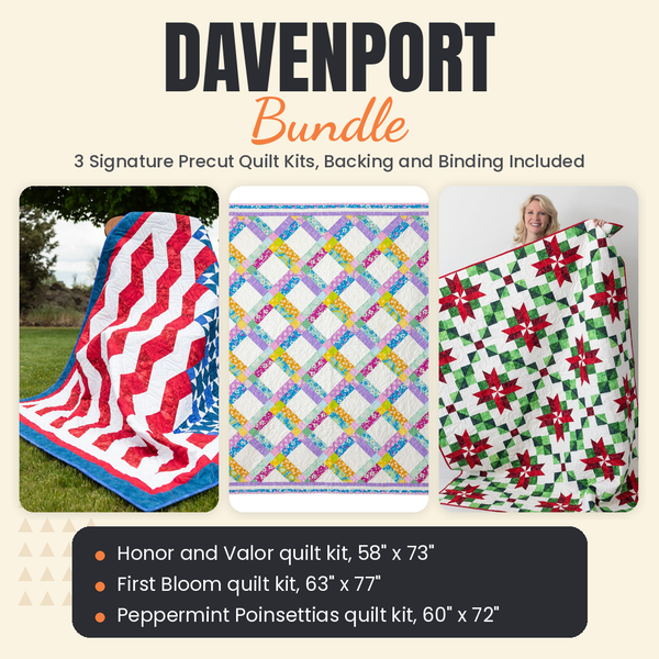 Davenport Bundle - Honor and Valor, First Bloom and Peppermint Poinsettias quilts - photo 1 of 19 - The Fabric Hut