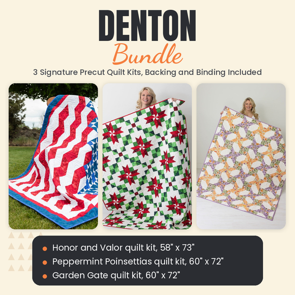 Denton Bundle - Honor and Valor, Peppermint Poinsettias and Garden Gate quilts - photo 1 of 19 - The Fabric Hut