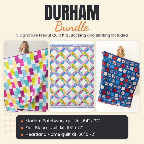 Durham Bundle - Modern Patchwork, First Bloom and Heartland Home quilts - photo 1 of 18 - The Fabric Hut