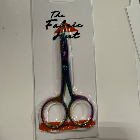 Embroidery Scissors, 4-inch Fine Point with Large Rings, Titanium Coated