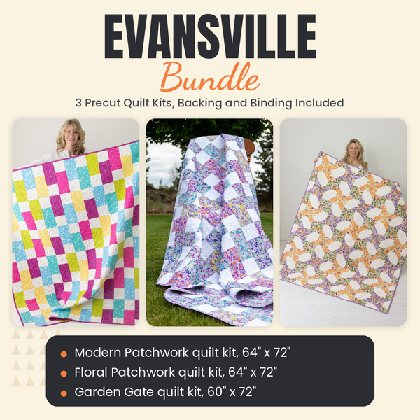 Evansville Bundle - Modern Patchwork, Floral Patchwork and Garden Gate quilts - photo 1 of 19 - The Fabric Hut