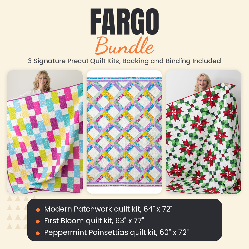 Fargo Bundle - Modern Patchwork, First Bloom and Peppermint Poinsettias quilts - photo 1 of 19 - The Fabric Hut