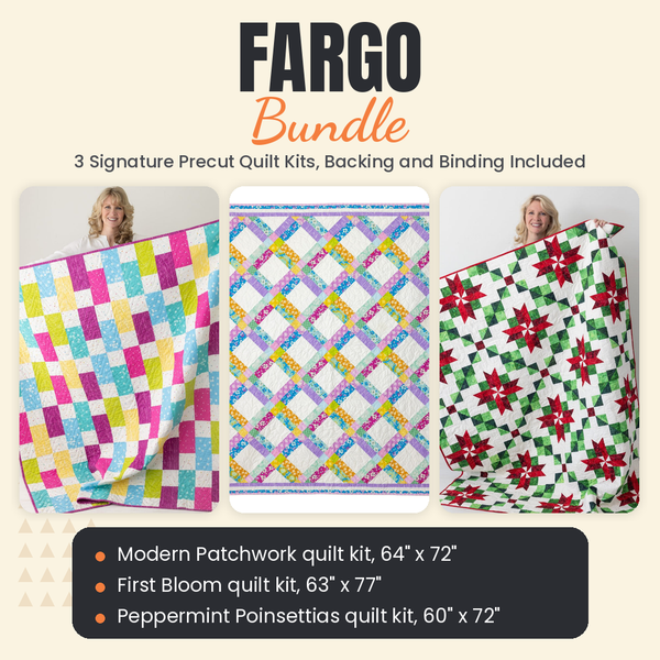 Fargo Bundle - Modern Patchwork, First Bloom and Peppermint Poinsettias quilts - photo 1 of 19 - The Fabric Hut