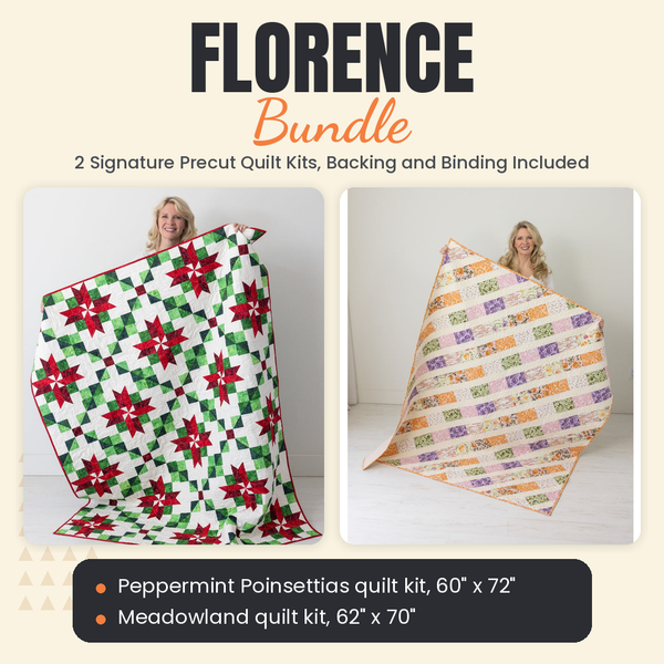 Florence Bundle - Peppermint Poinsettias and Meadowland quilts - photo 1 of 13 - The Fabric Hut