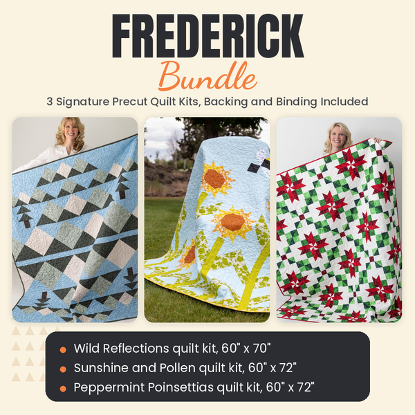 Frederick Bundle - Wild Reflections, Sunshine and Pollen and Peppermint Poinsettias quilts - photo 1 of 19 - The Fabric Hut