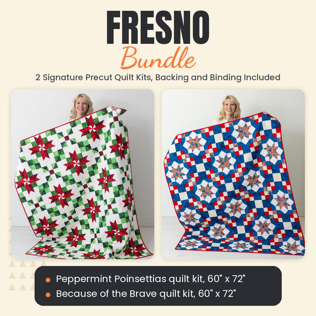 Fresno Bundle - Peppermint Poinsettias and Because of the Brave quilts - photo 1 of 13 - The Fabric Hut