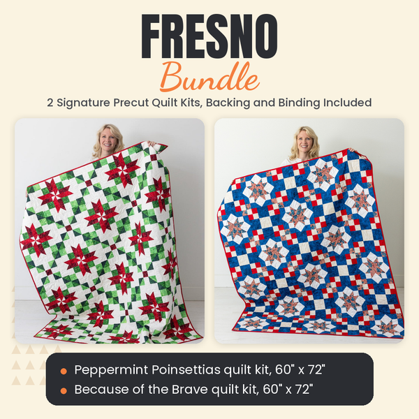 Fresno Bundle - Peppermint Poinsettias and Because of the Brave quilts - photo 1 of 13 - The Fabric Hut