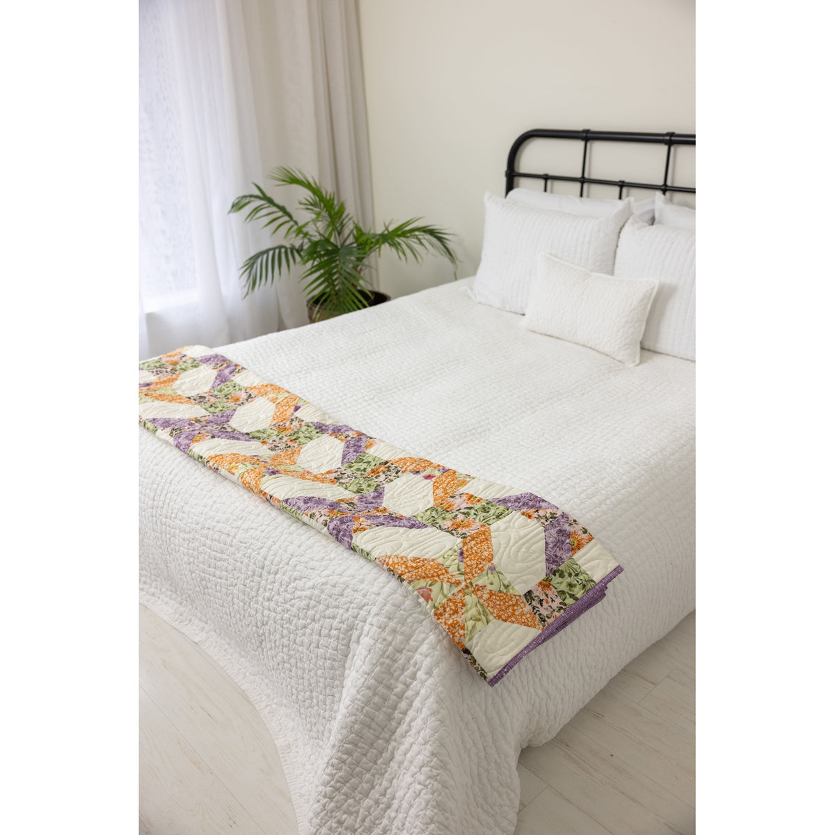 Garden Gate Quilting Kit - Pre-Cut with Complete Backing & Binding - Experienced Beginner - 60x72 inches Finished Size