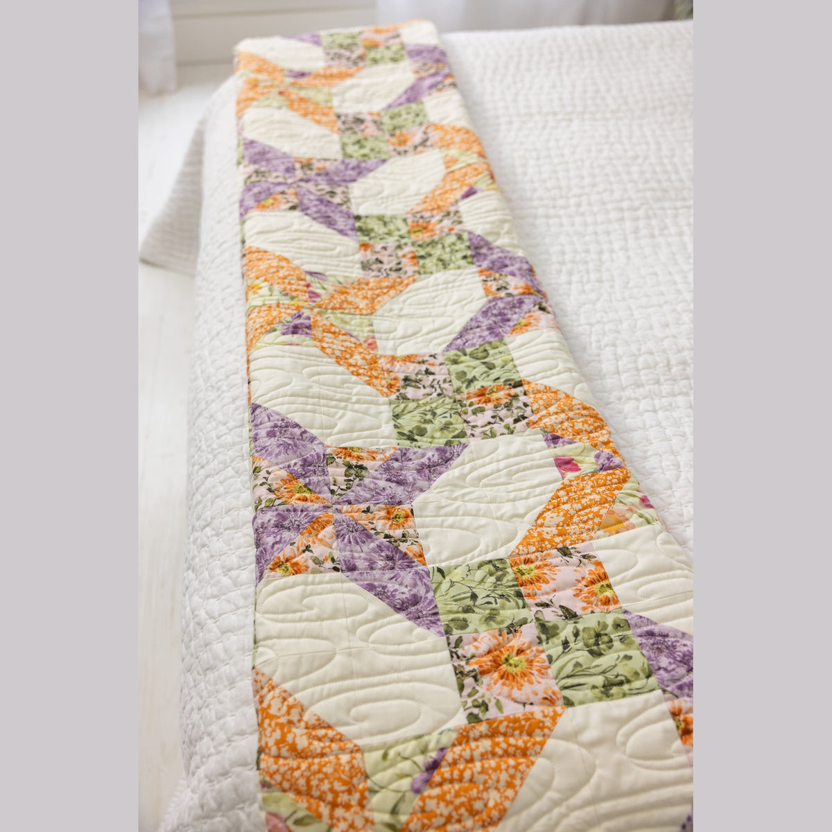 Garden Gate Quilting Kit - Pre-Cut with Complete Backing & Binding - Experienced Beginner - 60x72 inches Finished Size