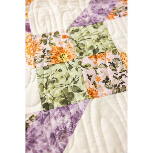 Garden Gate Quilting Kit - Pre-Cut with Complete Backing & Binding - Experienced Beginner - 60x72 inches Finished Size