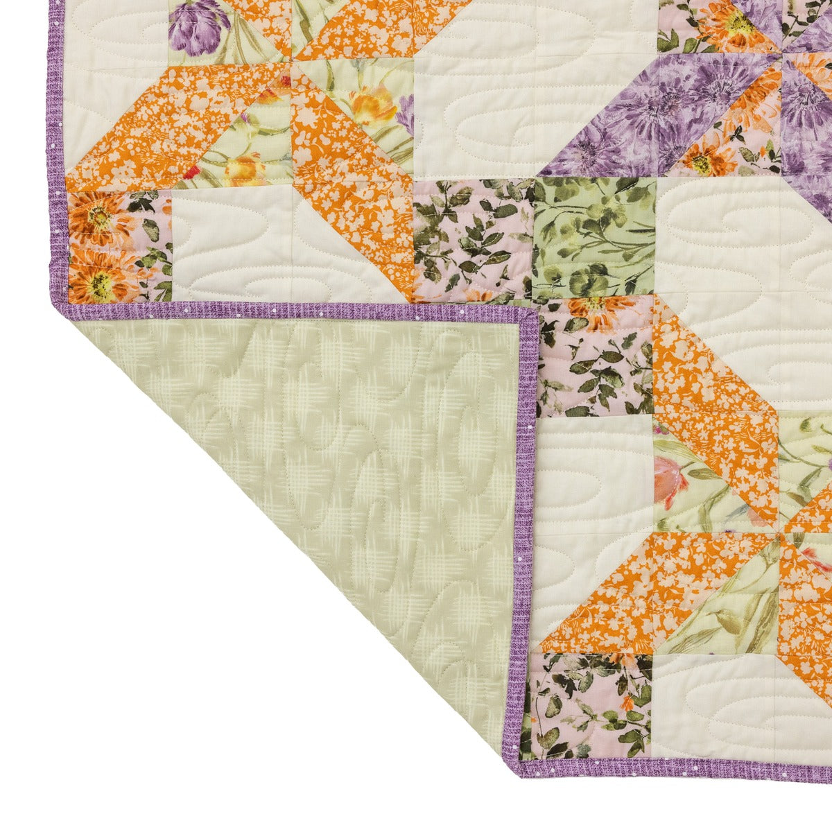 Garden Gate Quilting Kit - Pre-Cut with Complete Backing & Binding - Experienced Beginner - 60x72 inches Finished Size