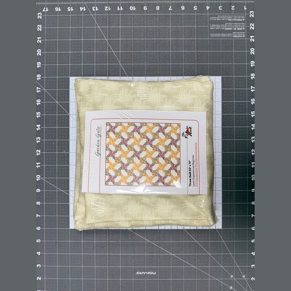 Garden Gate Quilting Kit - Pre-Cut with Complete Backing & Binding - Experienced Beginner - 60x72 inches Finished Size