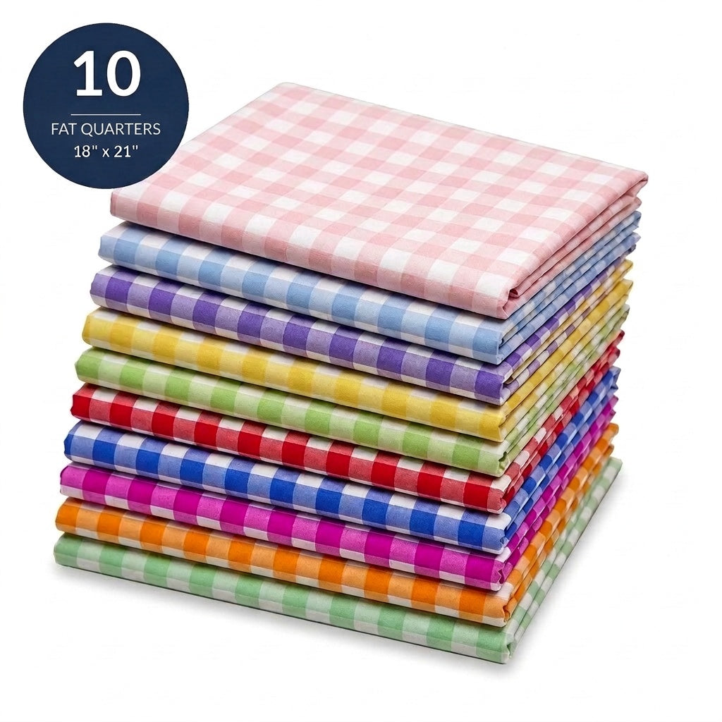 Gingham Fat Quarter Bundle - 10 Fat Quarters, 18 x 21 in - Urban Liberty Collection
