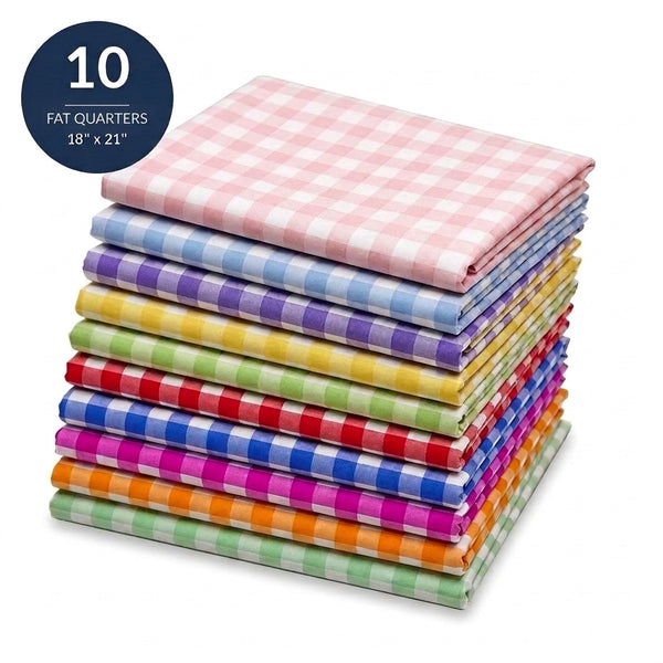Gingham Fat Quarter Bundle - 10 Fat Quarters, 18 x 21 in - Urban Liberty Collection