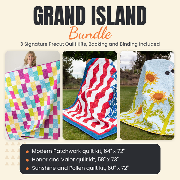 Grand Island Bundle - Modern Patchwork, Honor and Valor and Sunshine and Pollen quilts - photo 1 of 19 - The Fabric Hut