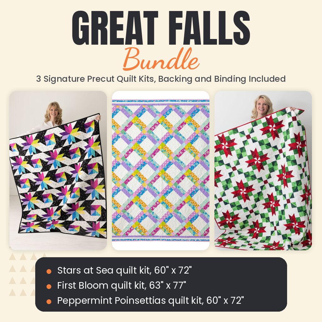 Great Falls Bundle - Stars at Sea, First Bloom and Peppermint Poinsettias quilts - photo 1 of 19 - The Fabric Hut