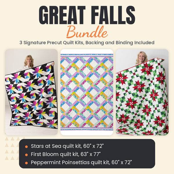 Great Falls Bundle - Stars at Sea, First Bloom and Peppermint Poinsettias quilts - photo 1 of 19 - The Fabric Hut