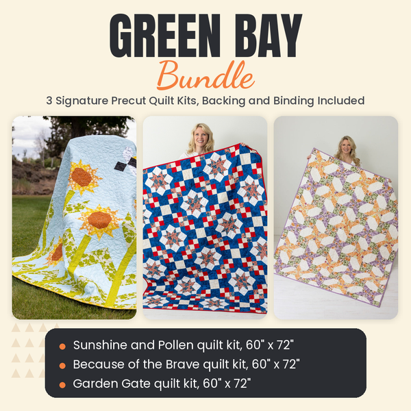 Green Bay Bundle - Sunshine and Pollen, Because of the Brave and Garden Gate quilts - photo 1 of 19 - The Fabric Hut