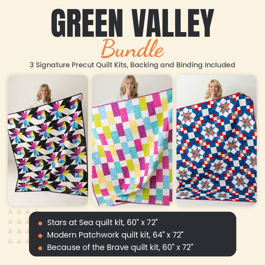 Green Valley Bundle - Stars at Sea, Modern Patchwork and Because of the Brave quilts - photo 1 of 19 - The Fabric Hut