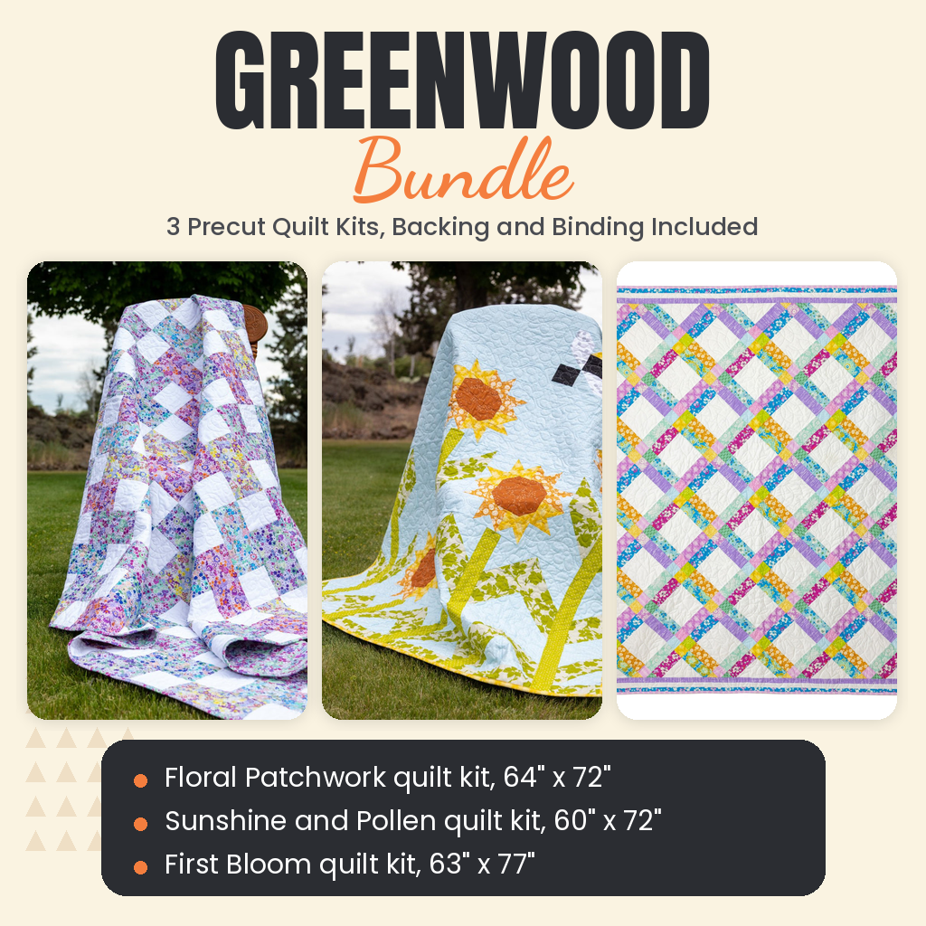 Greenwood Bundle - Floral Patchwork, Sunshine and Pollen and First Bloom quilts - photo 1 of 19 - The Fabric Hut