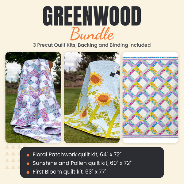 Greenwood Bundle - Floral Patchwork, Sunshine and Pollen and First Bloom quilts - photo 1 of 19 - The Fabric Hut