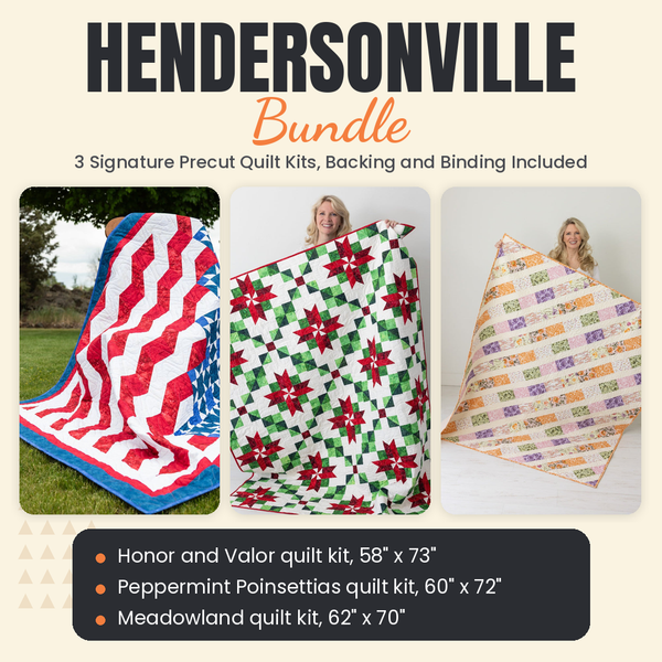 Hendersonville Bundle - Honor and Valor, Peppermint Poinsettias and Meadowland quilts - photo 1 of 19 - The Fabric Hut
