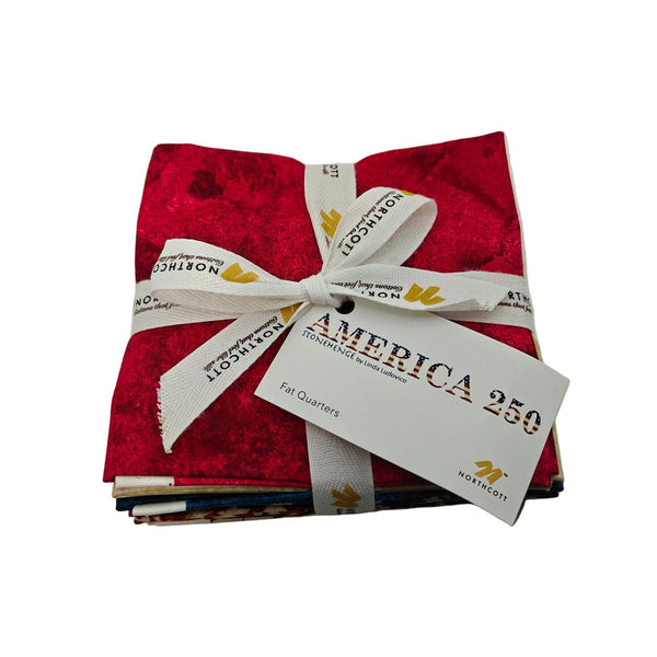 America 250 Bundle - 8 fat quarters tied with America 250 ribbon - The Fabric Hut