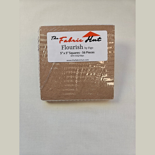 Meadowlands charm pack, 56 precut 5 inch squares from the Flourish collection by FIGO Fabrics