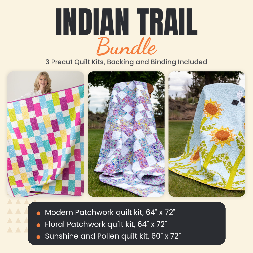Indian Trail Bundle - Modern Patchwork, Floral Patchwork and Sunshine and Pollen quilts - photo 1 of 19 - The Fabric Hut