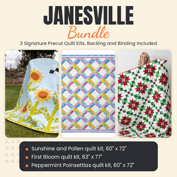 Janesville Bundle - Sunshine and Pollen, First Bloom and Peppermint Poinsettias quilts - photo 1 of 19 - The Fabric Hut
