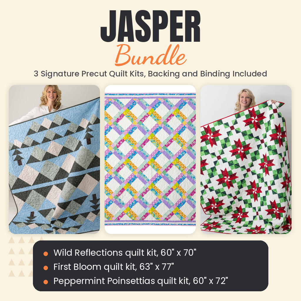 Jasper Bundle - Wild Reflections, First Bloom and Peppermint Poinsettias quilts - photo 1 of 19 - The Fabric Hut