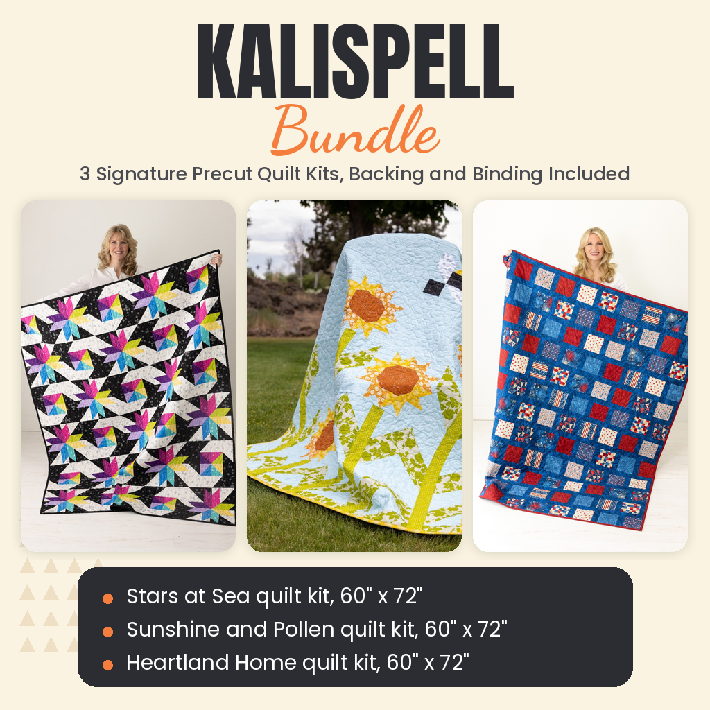 Kalispell Bundle - Stars at Sea, Sunshine and Pollen and Heartland Home quilts - photo 1 of 18 - The Fabric Hut