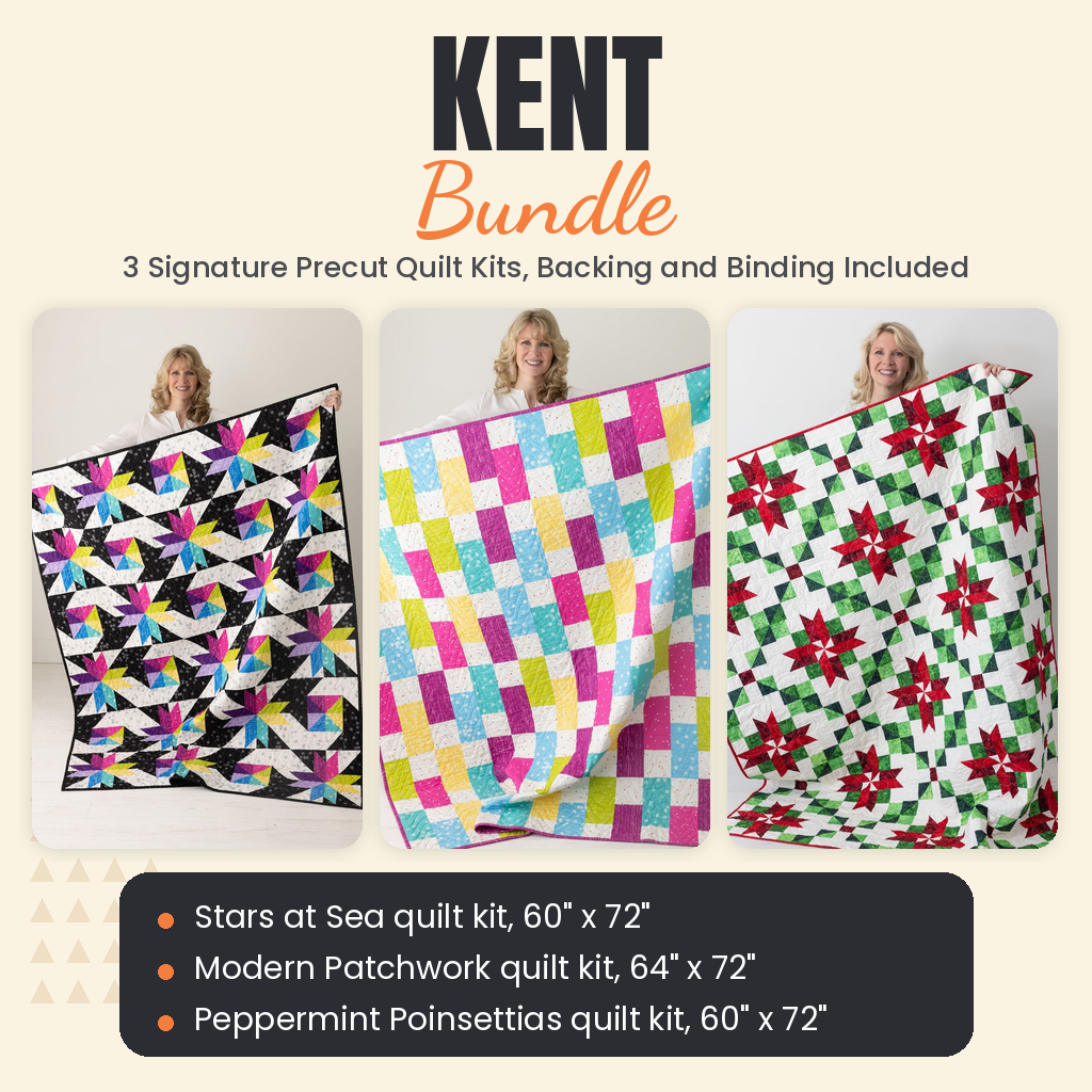 Kent Bundle - Stars at Sea, Modern Patchwork and Peppermint Poinsettias quilts - photo 1 of 19 - The Fabric Hut