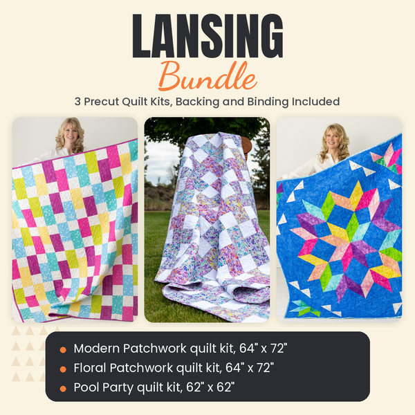 Lansing Bundle - Modern Patchwork, Floral Patchwork and Pool Party quilts - photo 1 of 19 - The Fabric Hut
