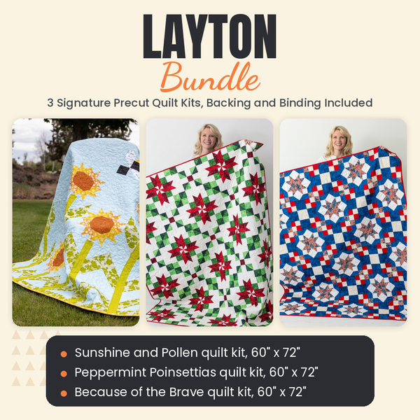 Layton Bundle - Sunshine and Pollen, Peppermint Poinsettias and Because of the Brave quilts - photo 1 of 19 - The Fabric Hut