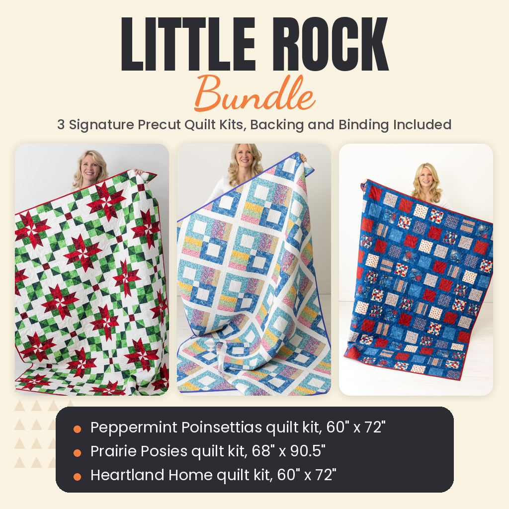 Little Rock Bundle - Peppermint Poinsettias, Prairie Posies and Heartland Home quilts - photo 1 of 18 - The Fabric Hut