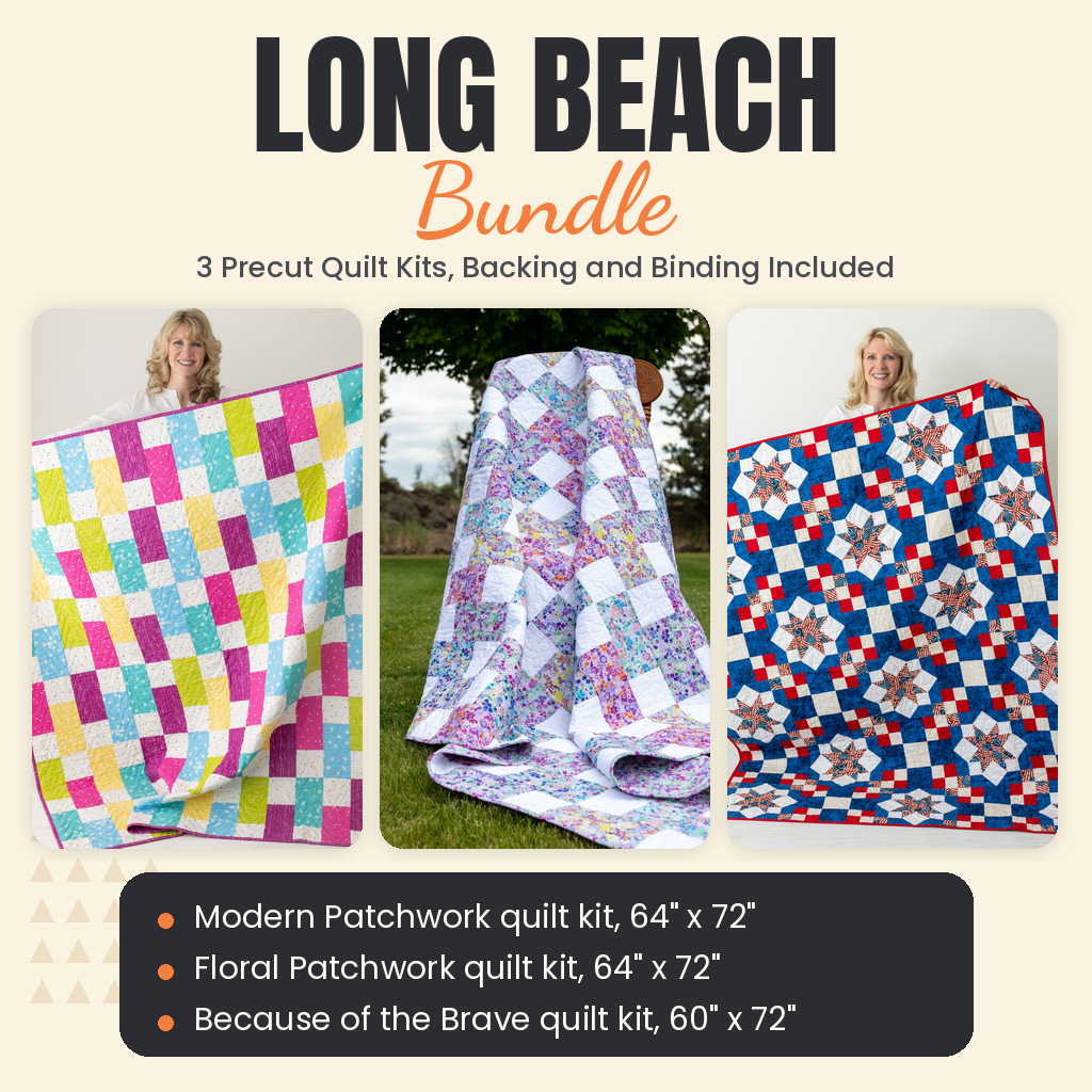 Long Beach Bundle - Modern Patchwork, Floral Patchwork and Because of the Brave quilts - photo 1 of 19 - The Fabric Hut