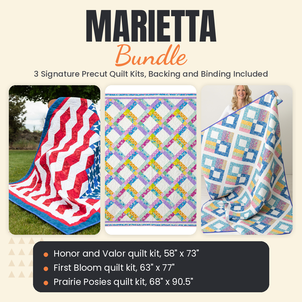 Marietta Bundle - Honor and Valor, First Bloom and Prairie Posies quilts - photo 1 of 19 - The Fabric Hut